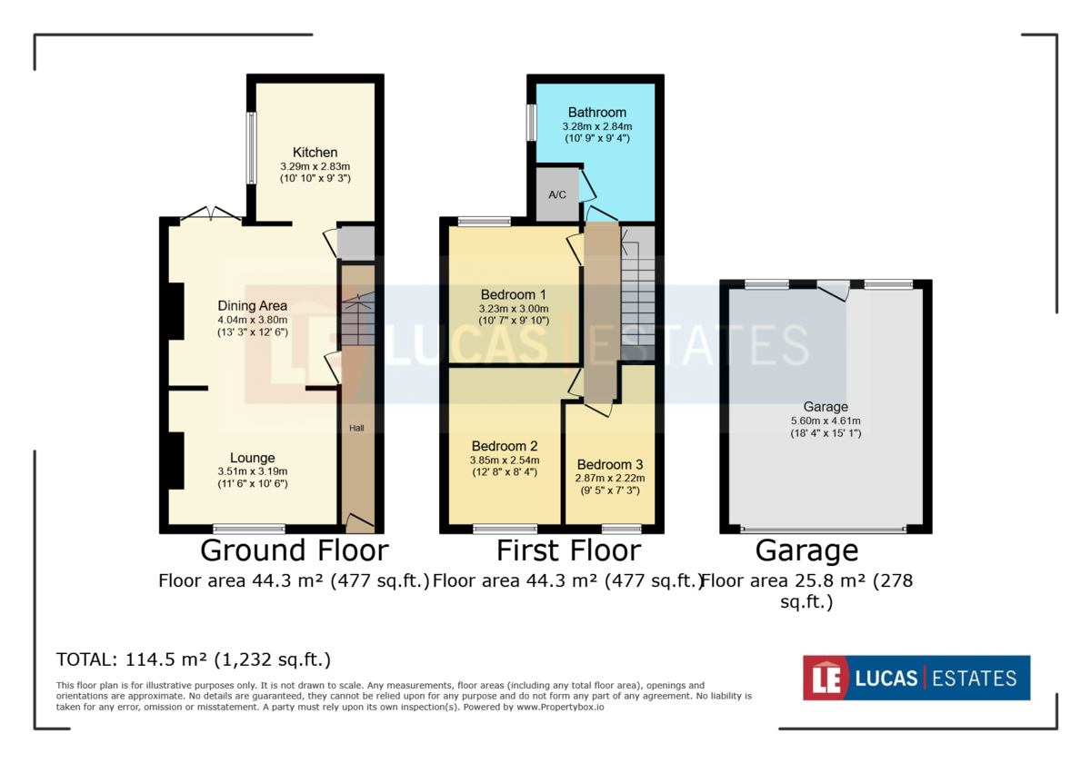 3 bed terraced house for sale in North Avenue, Maesycwmmer, Caerphilly County Borough - Property floorplan