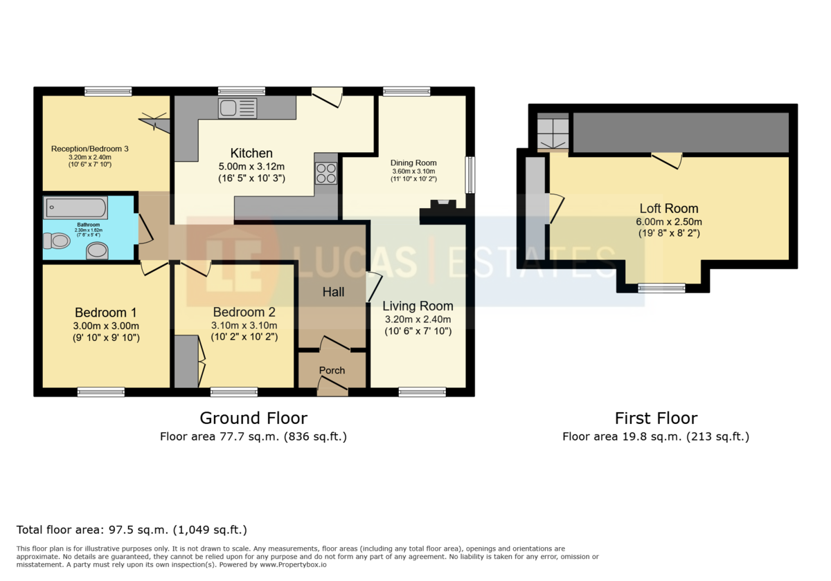 3 bed detached bungalow for sale in Gellihaf Road, Fleur De Lis - Property floorplan