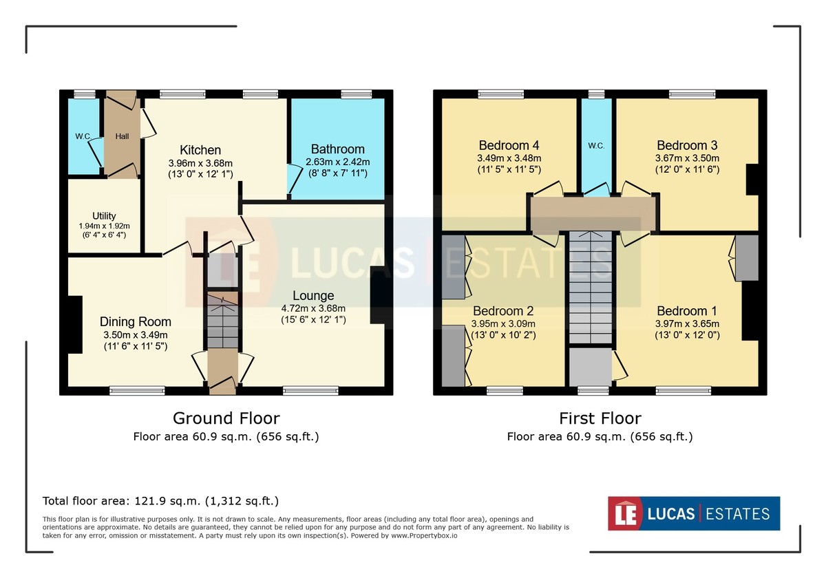 4 bed terraced house for sale in Horner Street, Tir-y-berth, Hengoed - Property floorplan