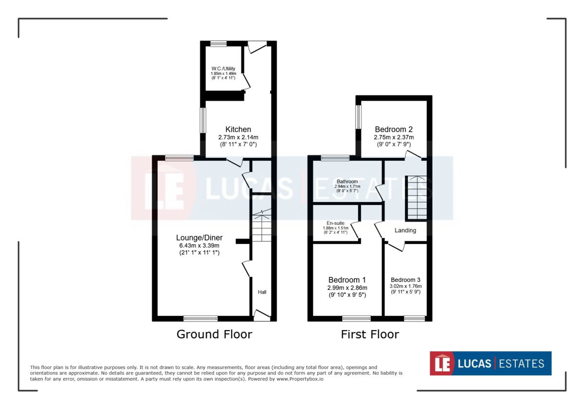3 bed terraced house for sale in West Street, Bargoed - Property floorplan