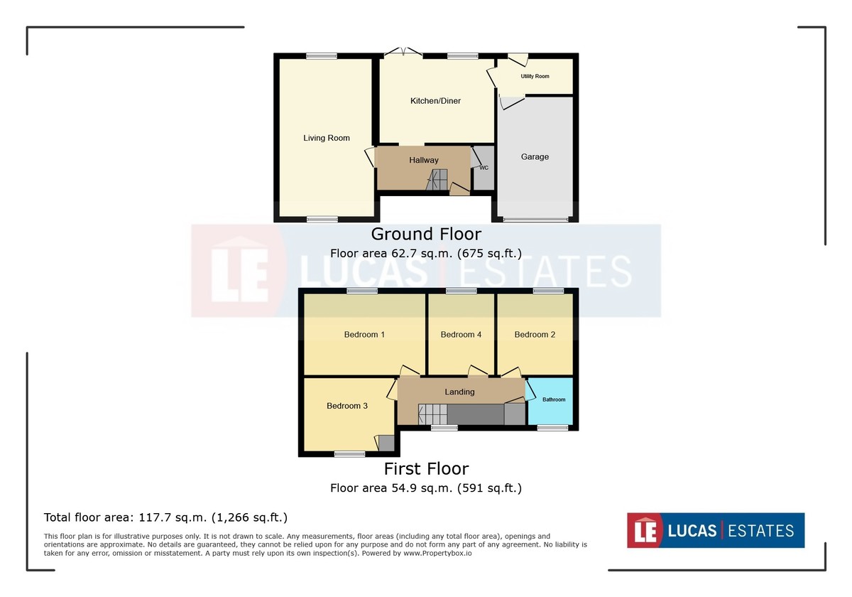 4 bed detached house for sale in Denleigh Close, Bargoed - Property floorplan