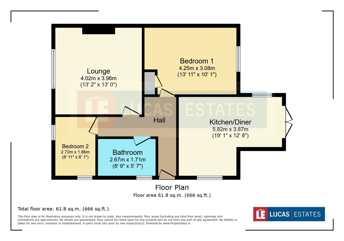 2 bed semi-detached bungalow for sale in Lon-y-celyn, Nelson, Treharris - Property floorplan