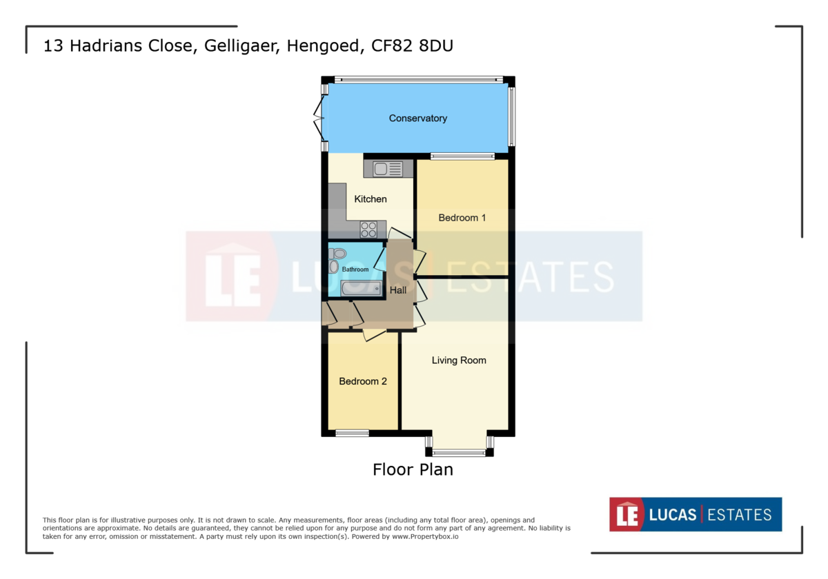 2 bed semi-detached bungalow for sale in Hadrians Close, Gelligaer, Hengoed - Property floorplan