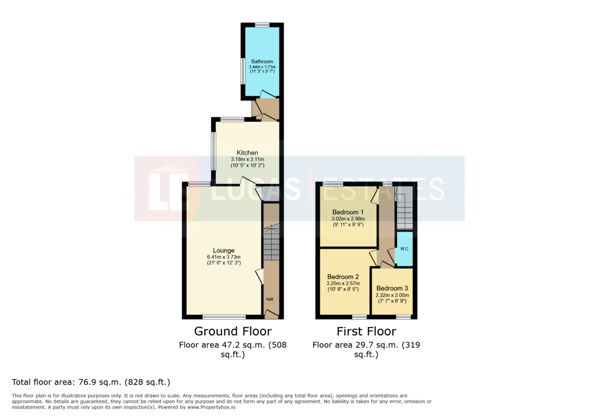 3 bed terraced house for sale in Edward Street, Ystrad Mynach, Hengoed - Property floorplan