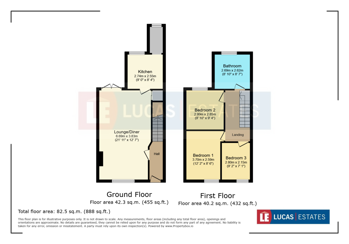 3 bed terraced house for sale in Gelligroes Road, Pontllanfraith, Blackwood - Property floorplan