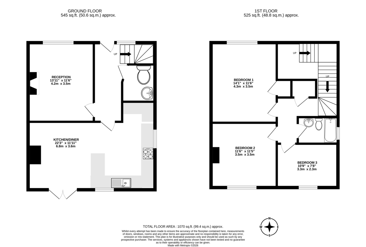 3 bed semi-detached house for sale in Bryncelyn, Nelson - Property floorplan