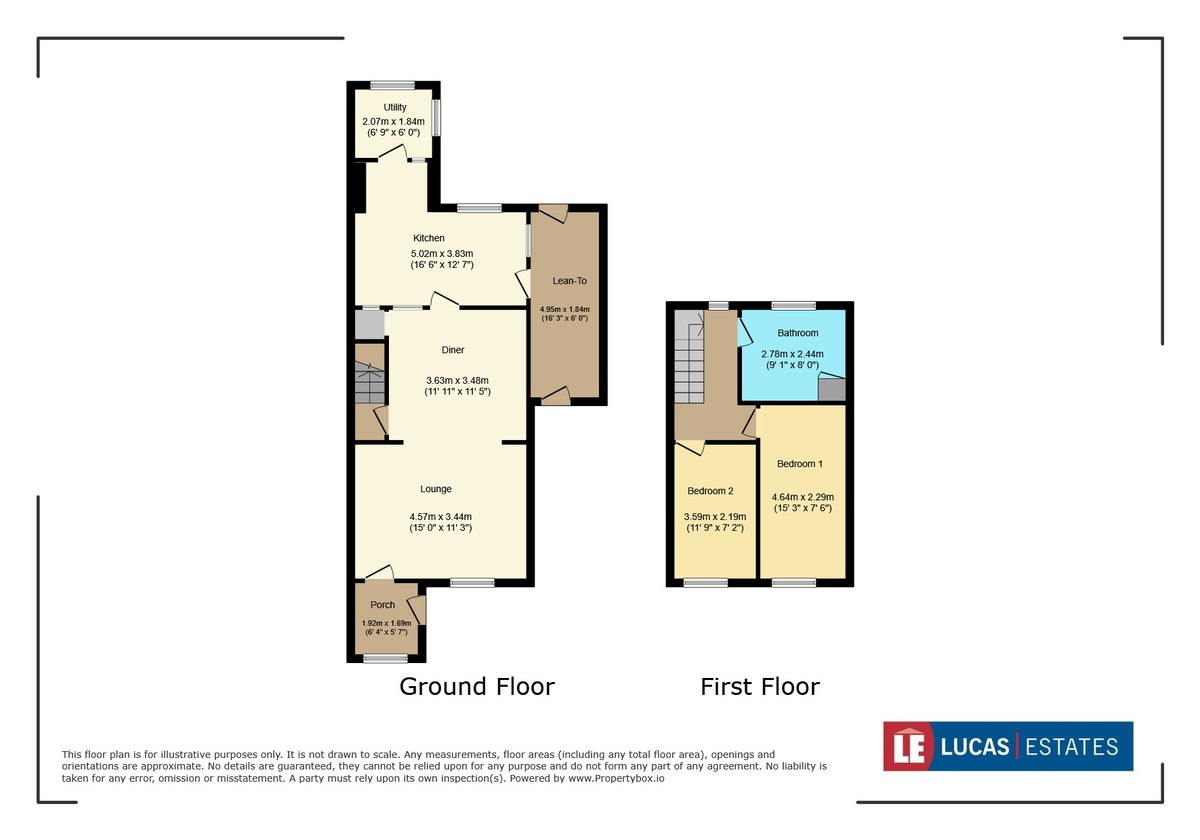 2 bed semi-detached house for sale in Bedwlwyn Road, Ystrad Mynach - Property floorplan