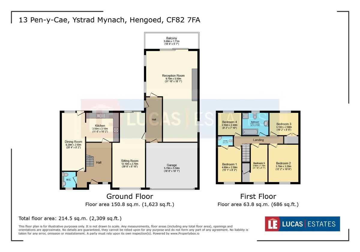 5 bed detached house for sale in Pen-y-cae, Ystrad Mynach - Property floorplan
