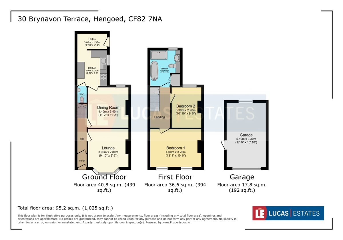 2 bed terraced house for sale in Brynavon Terrace, Hengoed - Property floorplan