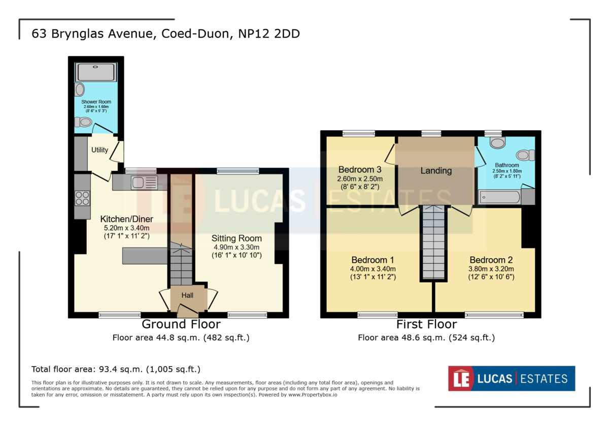 3 bed semi-detached house for sale in Brynglas Avenue, Pontllanfraith - Property floorplan