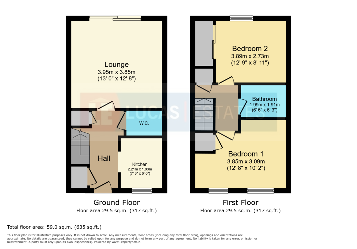 2 bed terraced house for sale in Harrier Avenue, Penallta, Hengoed - Property floorplan