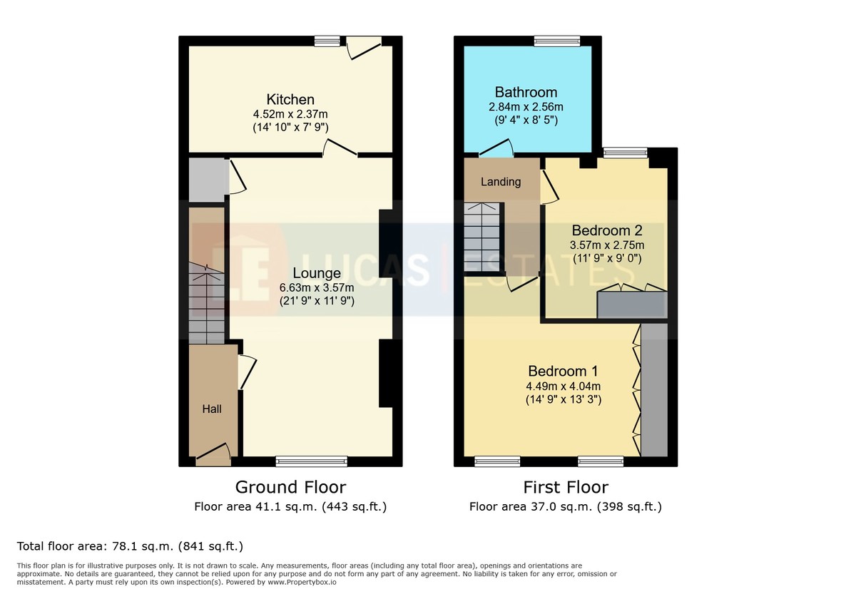 2 bed terraced house for sale in North Road, Bargoed - Property floorplan