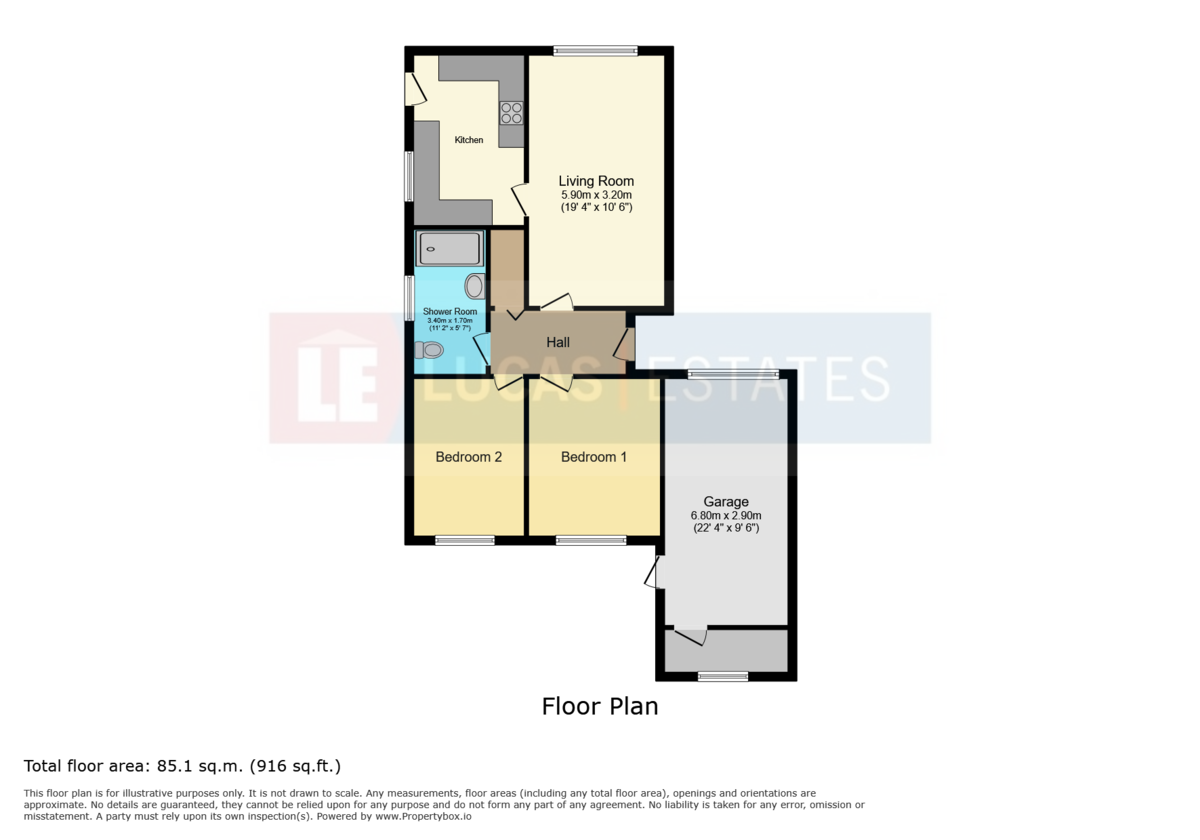 2 bed detached bungalow for sale in Old Parish Road, Hengoed - Property floorplan