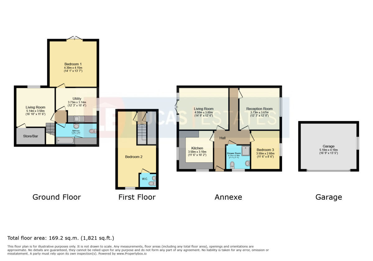 3 bed semi-detached bungalow for sale in Hillside Park, Bargoed - Property floorplan