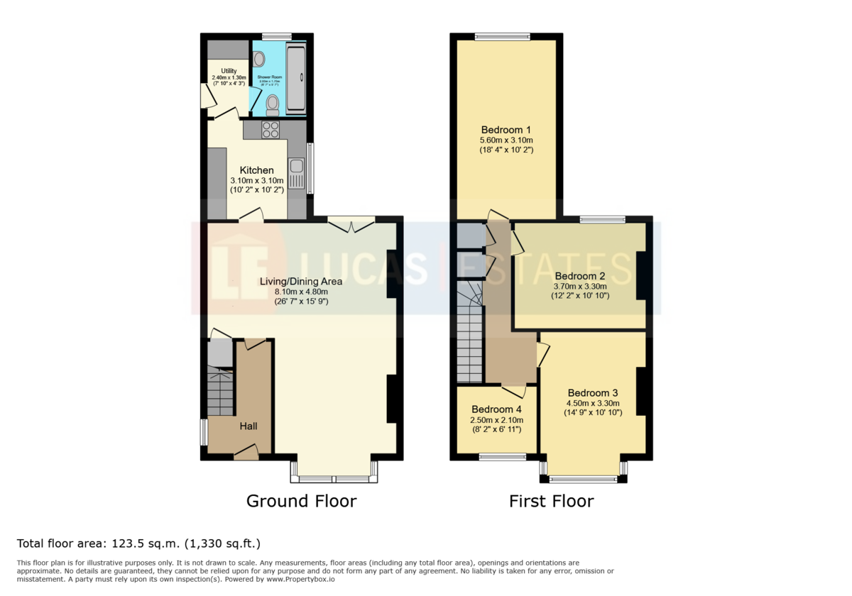 4 bed end of terrace house for sale in Southend Terrace, Pontlottyn, Bargoed - Property floorplan