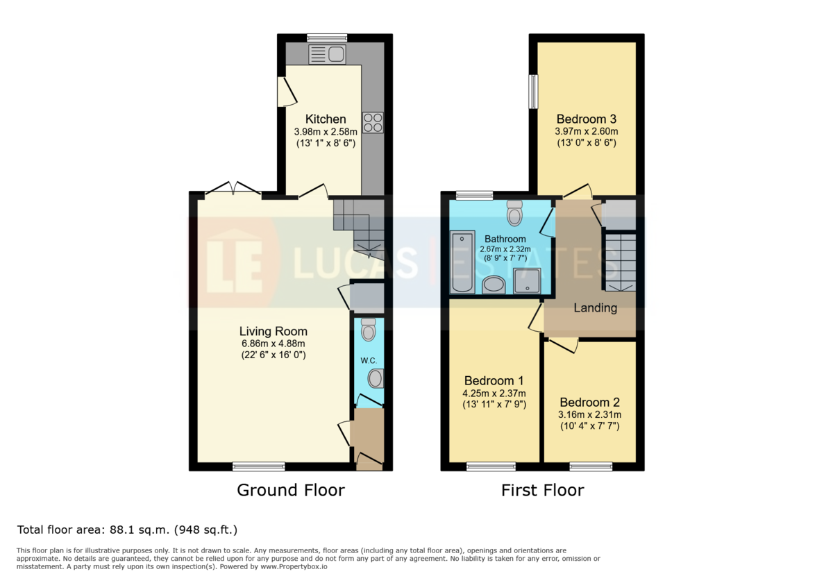 3 bed terraced house for sale in Bontnewydd Terrace, Trelewis - Property floorplan
