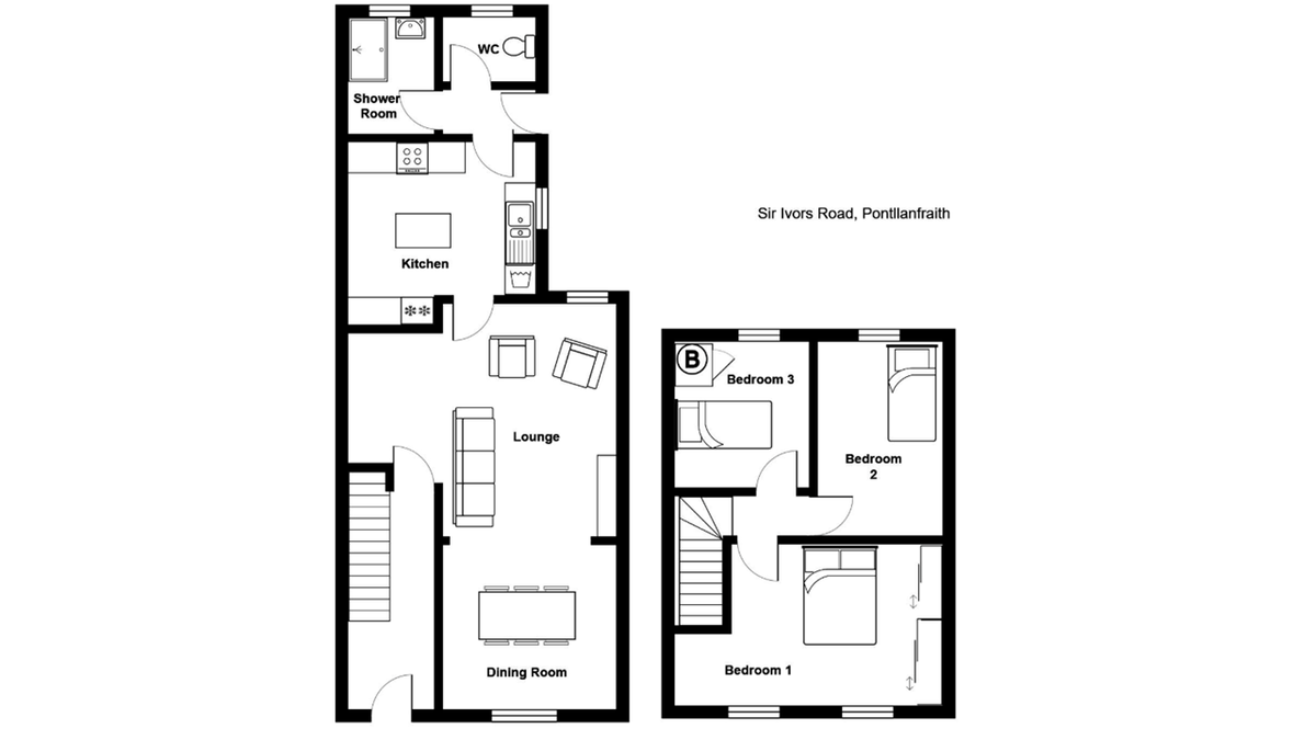 3 bed terraced house for sale in Sir Ivor Road, Pontllanfraith - Property floorplan