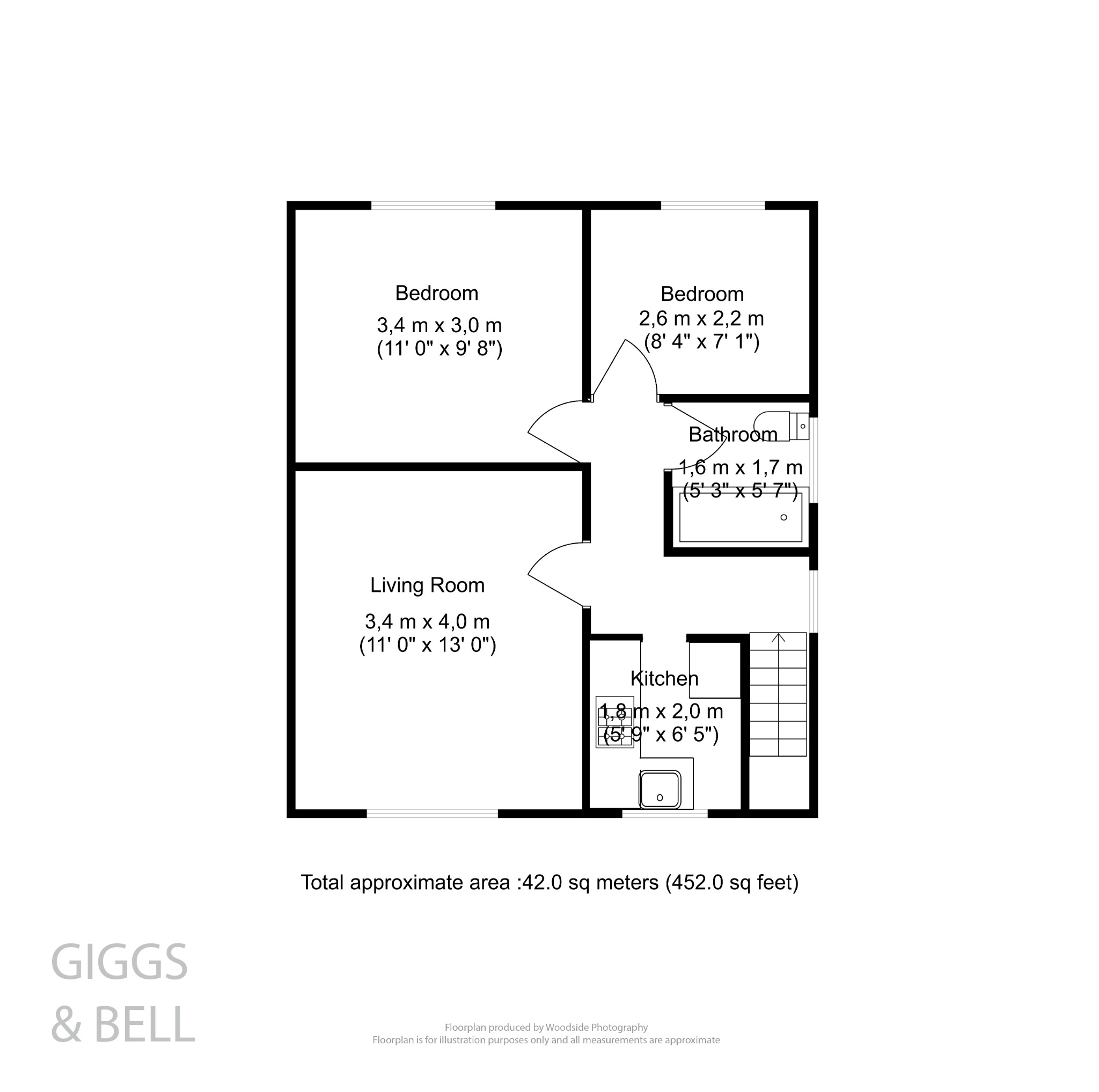 2 bed maisonette for sale in Birchen Grove, Bedfordshire - Property Floorplan