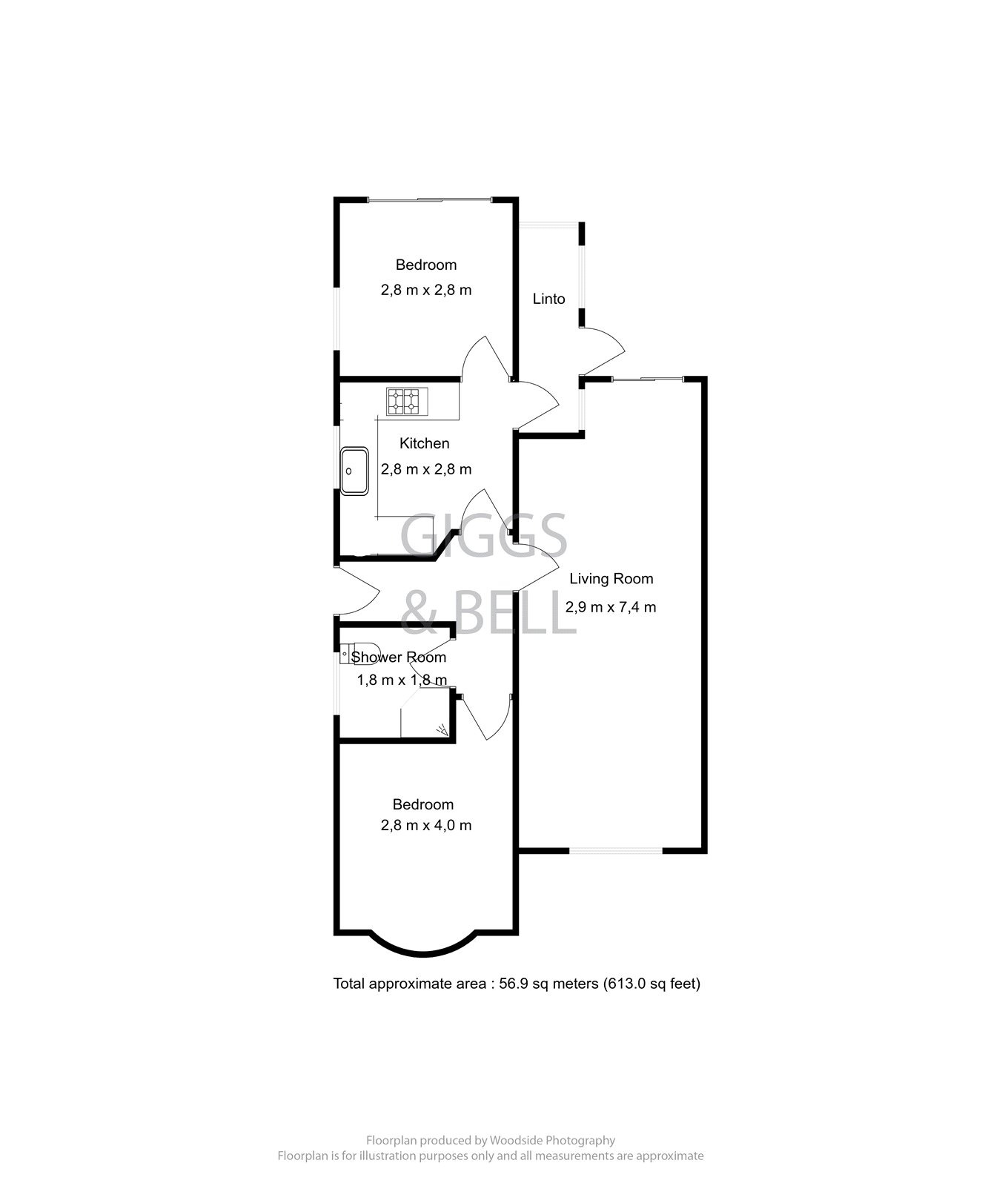 2 bed semi-detached bungalow for sale in Stopsley Way - Property Floorplan