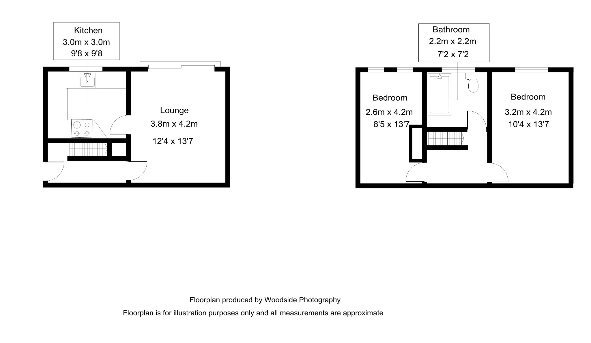 2 bed flat for sale in The Larches, Bedfordshire - Property Floorplan