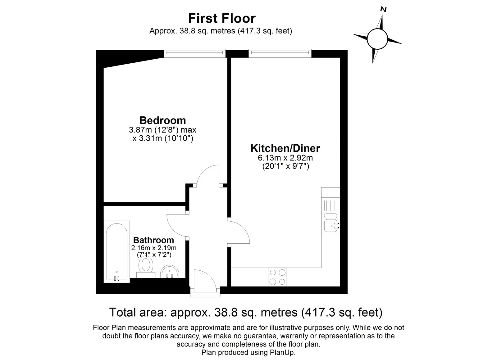 1 bed flat for sale in Napier Road - Property Floorplan