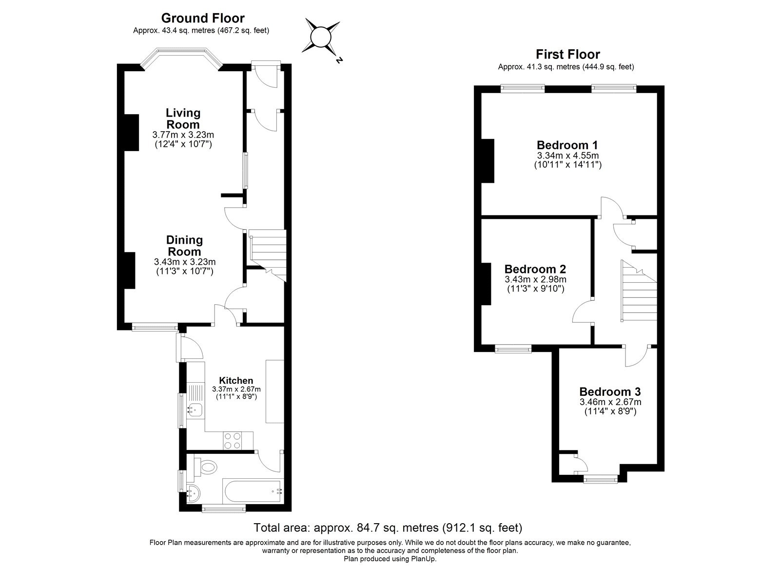 3 bed terraced house for sale in Talbot Road - Property Floorplan