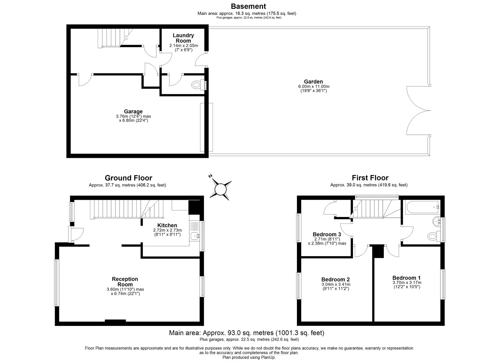 3 bed end of terrace house for sale in Crawley Green Road - Property Floorplan