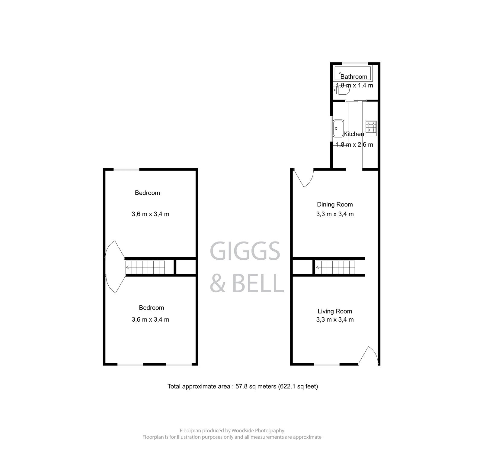 2 bed terraced house for sale in St Peters Road - Property Floorplan