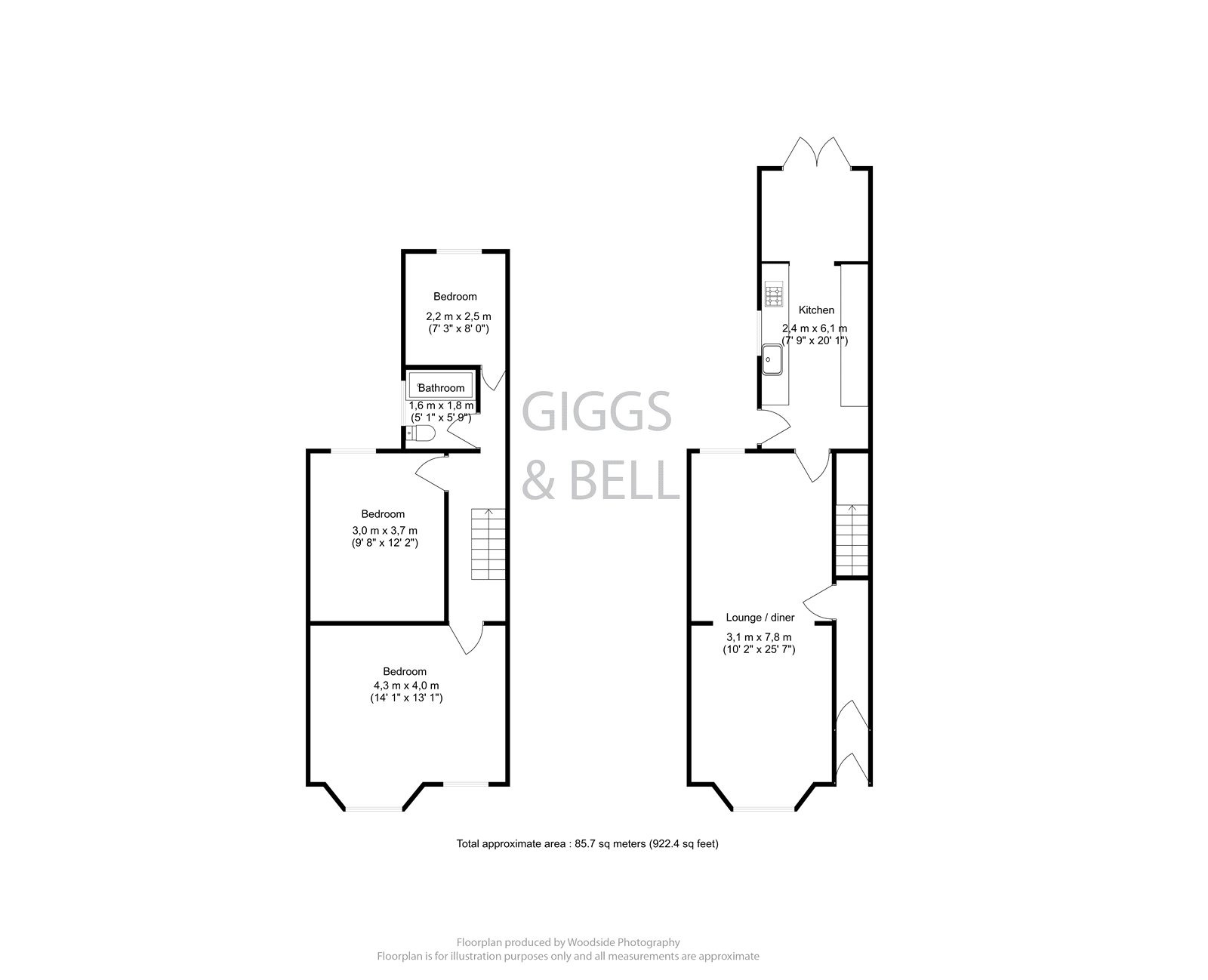 3 bed terraced house for sale in High Town Road - Property Floorplan