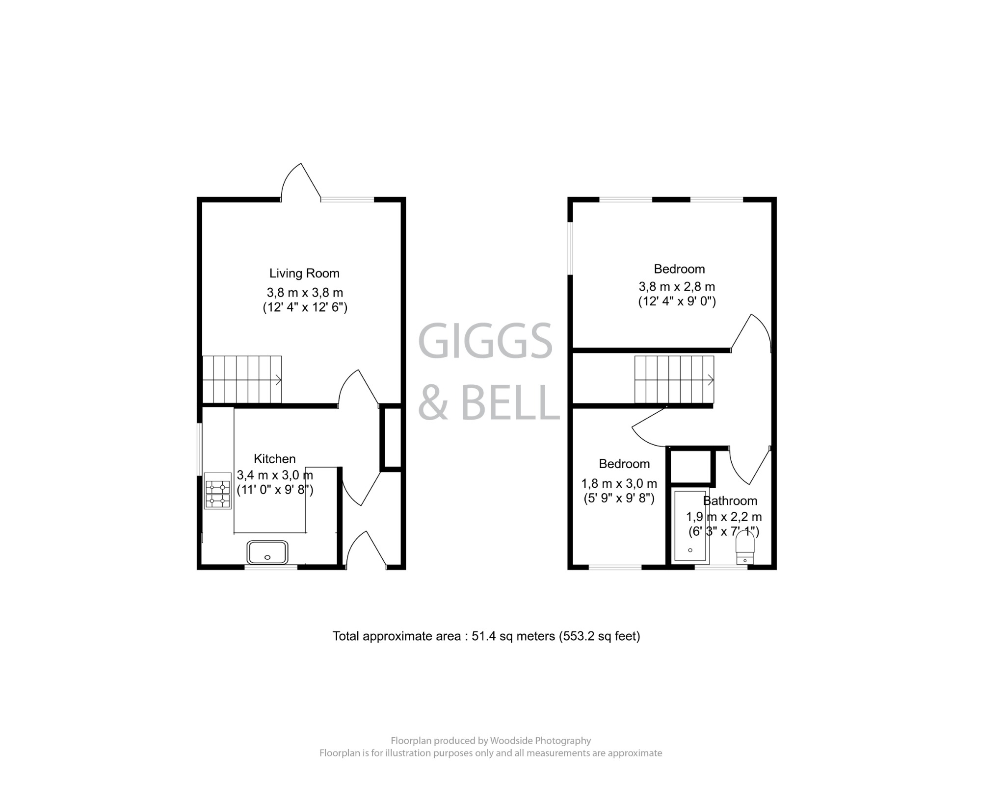 2 bed semi-detached house for sale in Linbridge Way, Luton - Property Floorplan