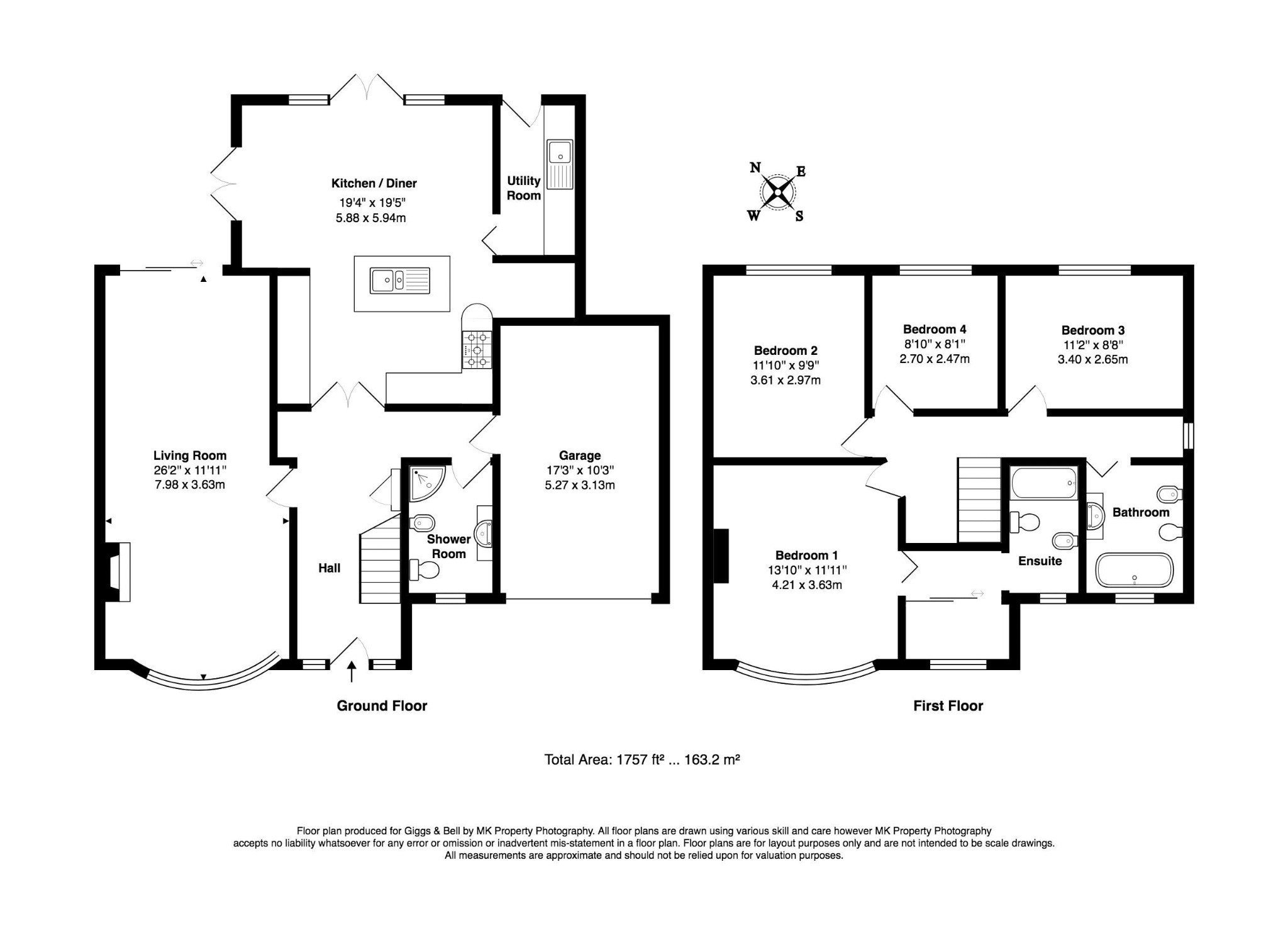 4 bed semi-detached house for sale in Compton Avenue, Bedfordshire - Property Floorplan