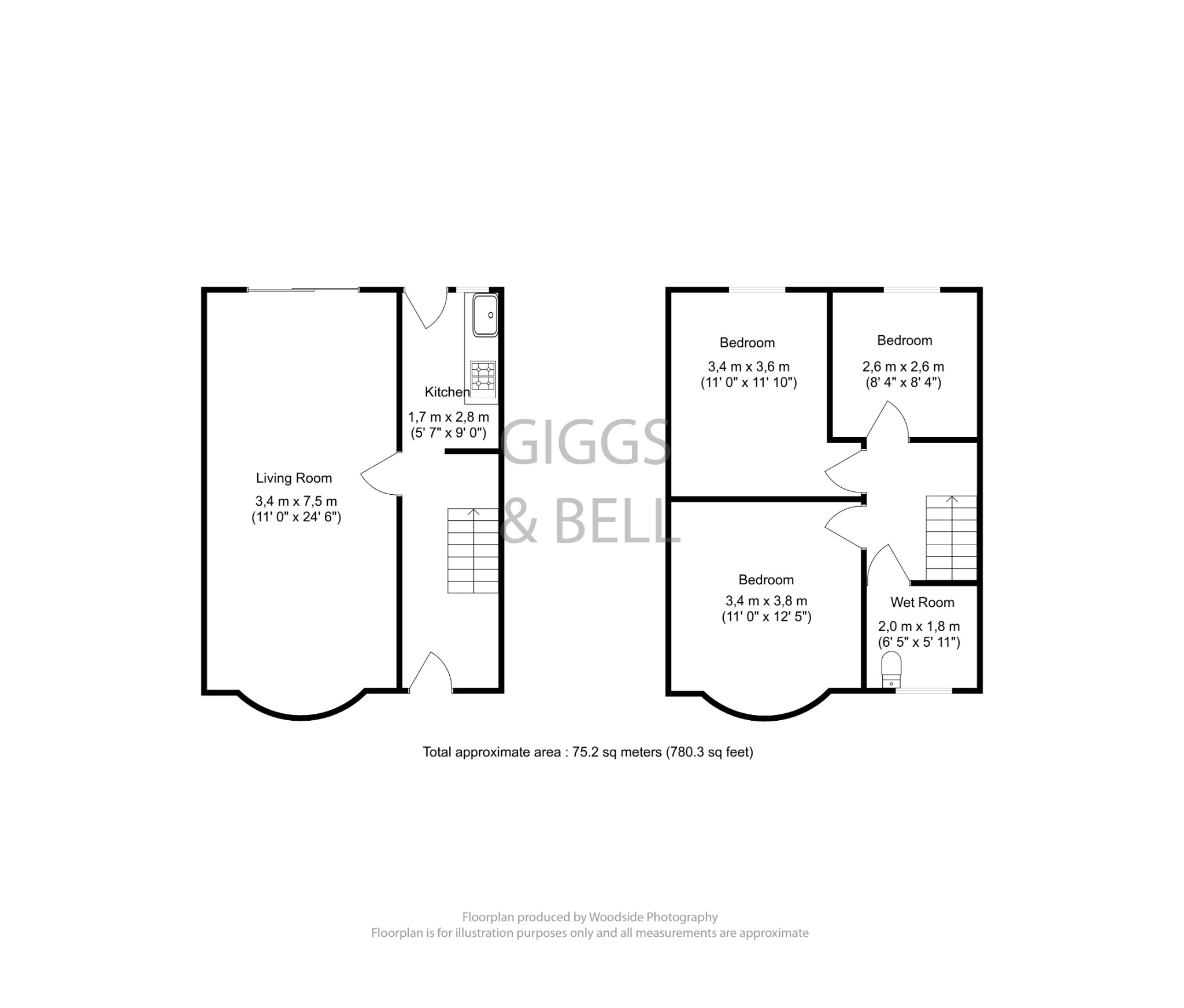 3 bed terraced house for sale in Chester Avenue - Property Floorplan