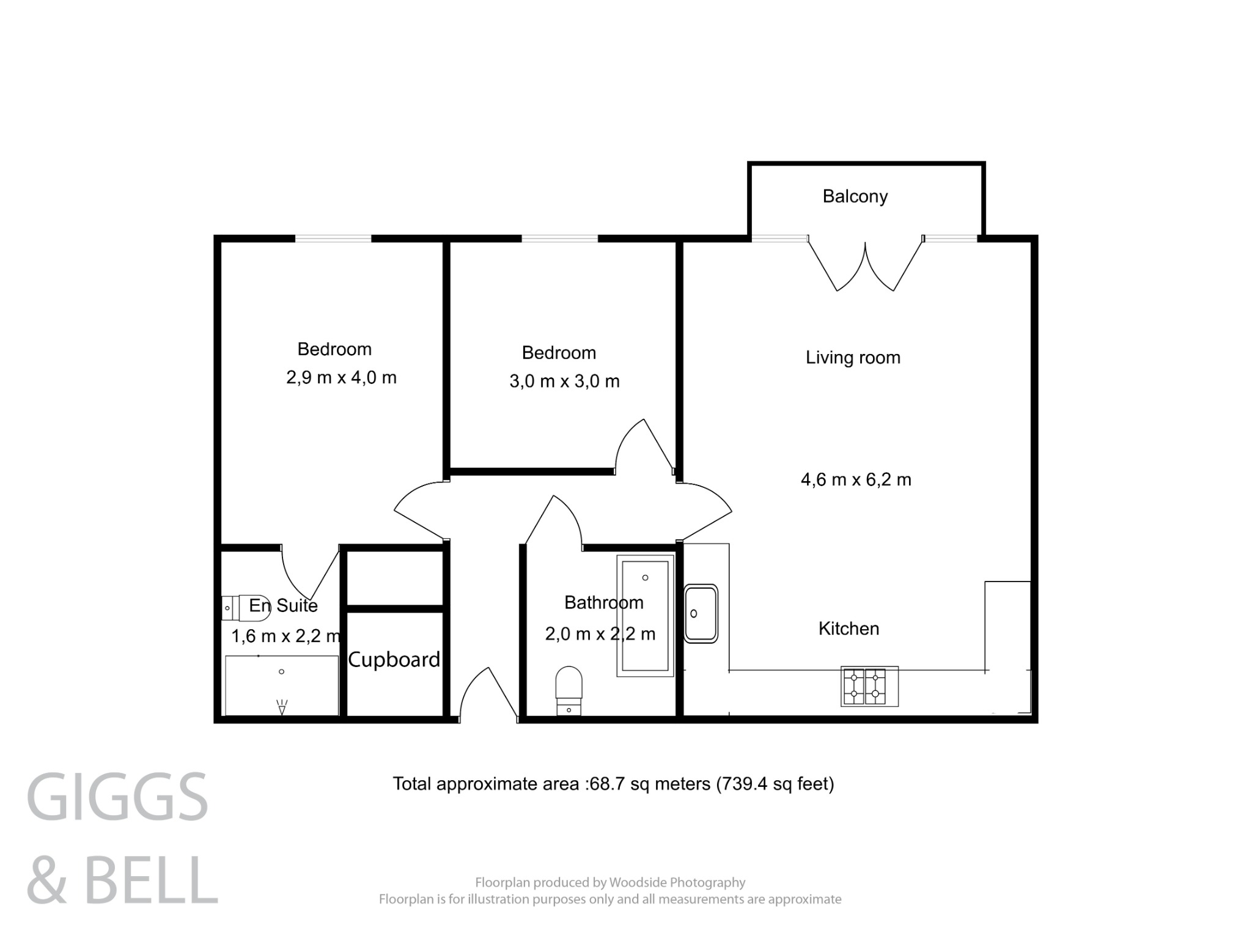 2 bed flat for sale in Holly Street, Luton - Property Floorplan