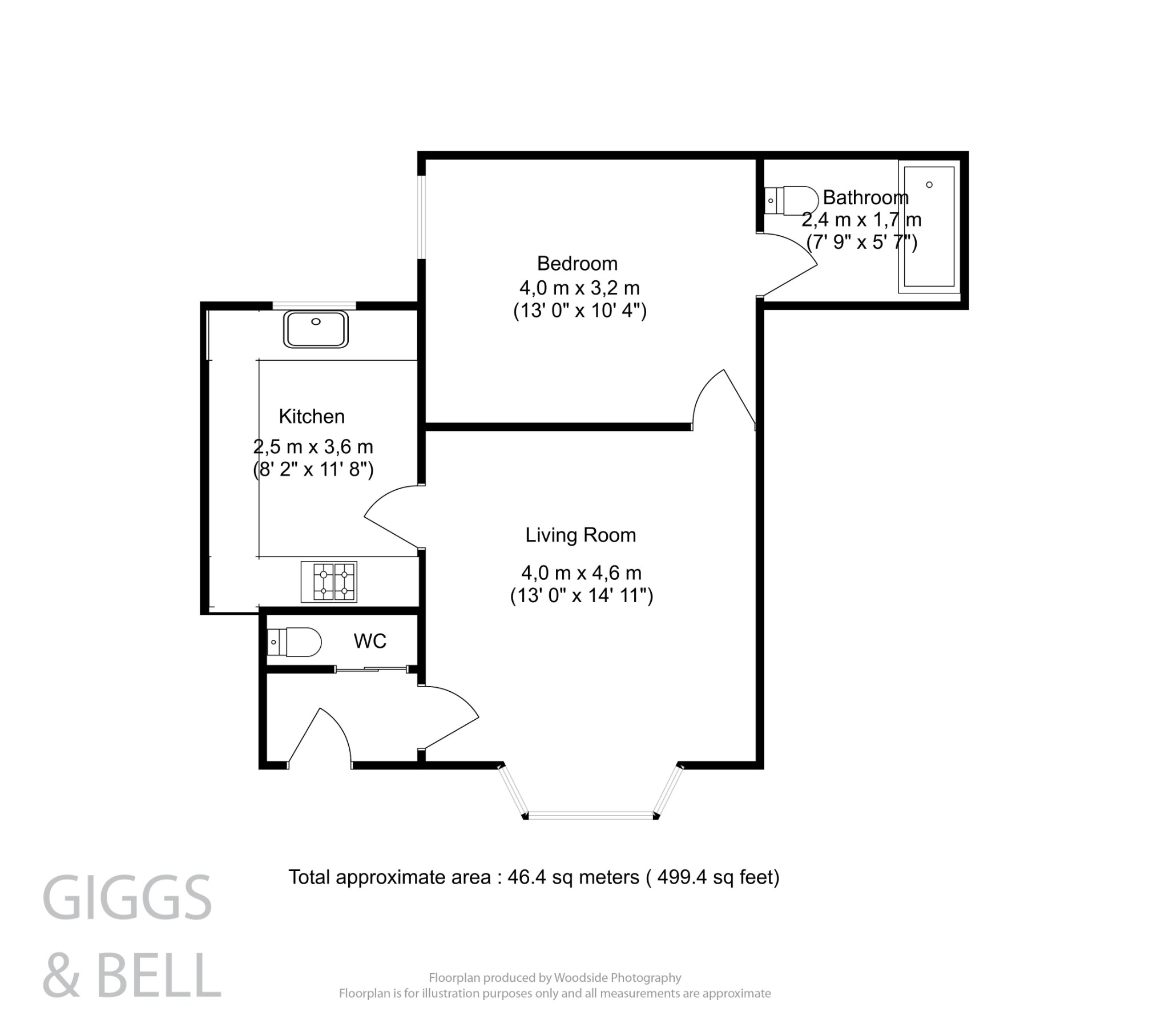 1 bed flat for sale in London Road, Luton - Property Floorplan