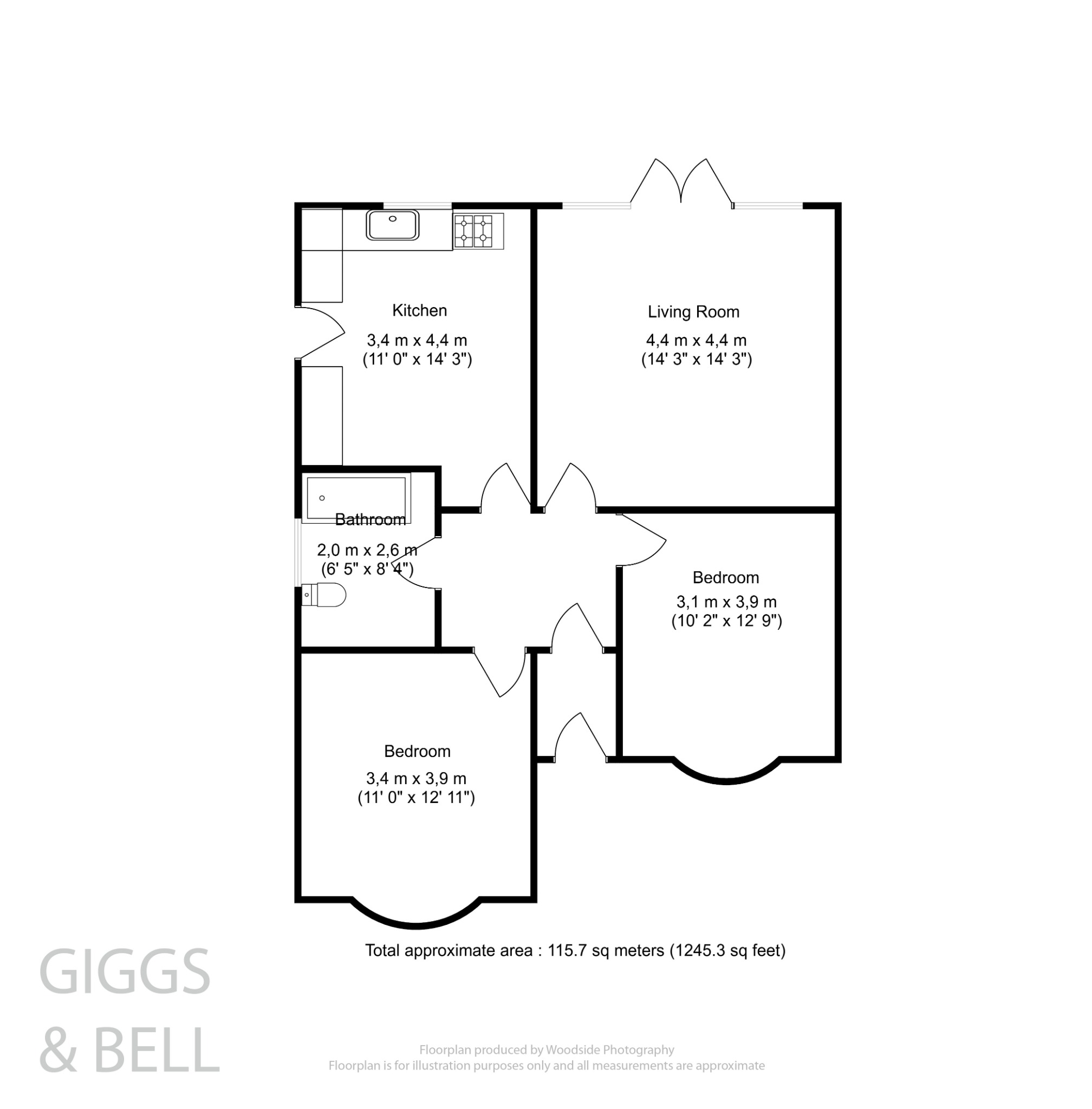 2 bed detached bungalow for sale in Eldon Road, Luton - Property Floorplan