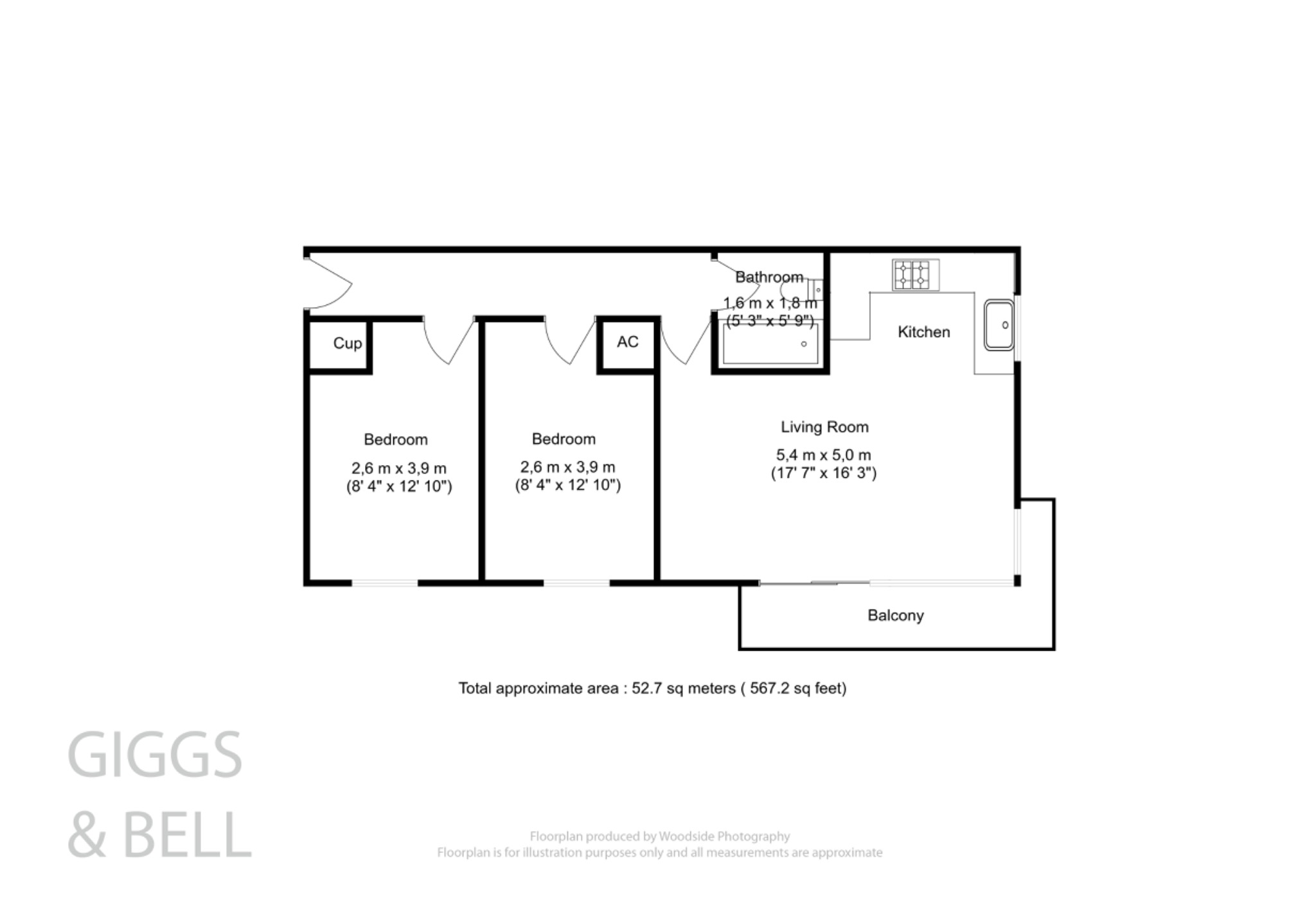 2 bed flat for sale in Primrose Close, Luton - Property Floorplan