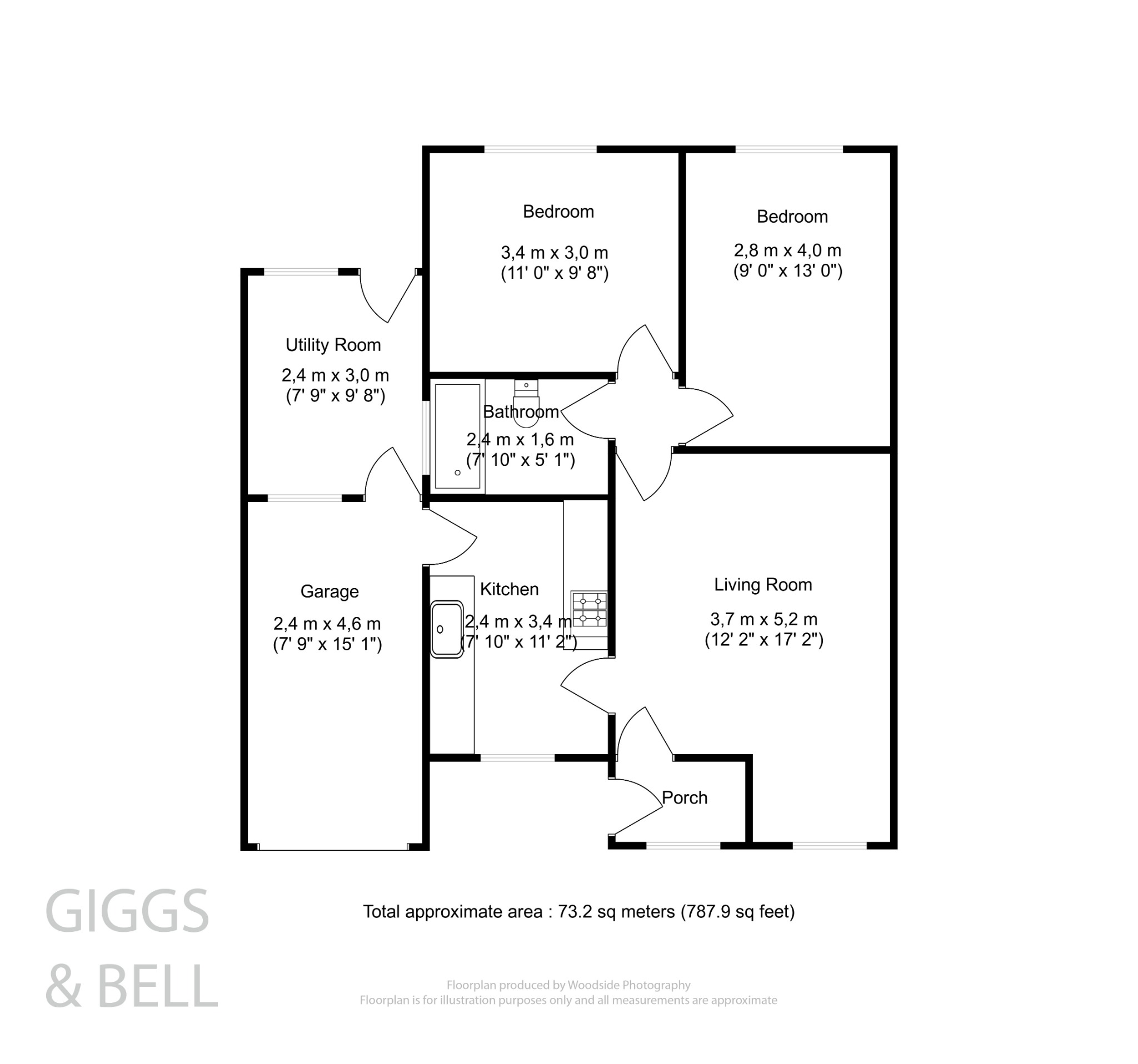 2 bed bungalow for sale in Tintagel Close - Property Floorplan