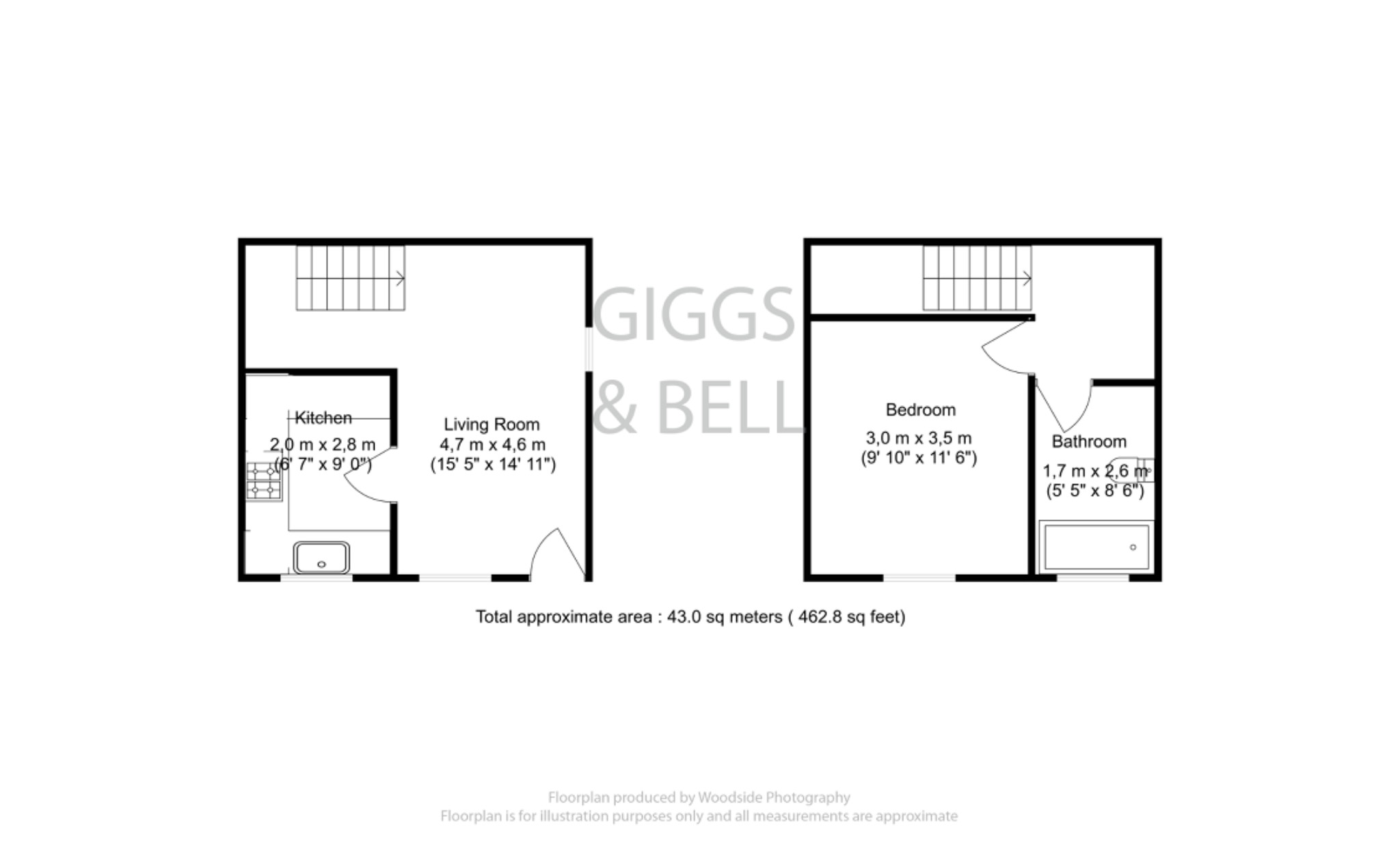 1 bed semi-detached house for sale in Farmbrook, Luton - Property Floorplan