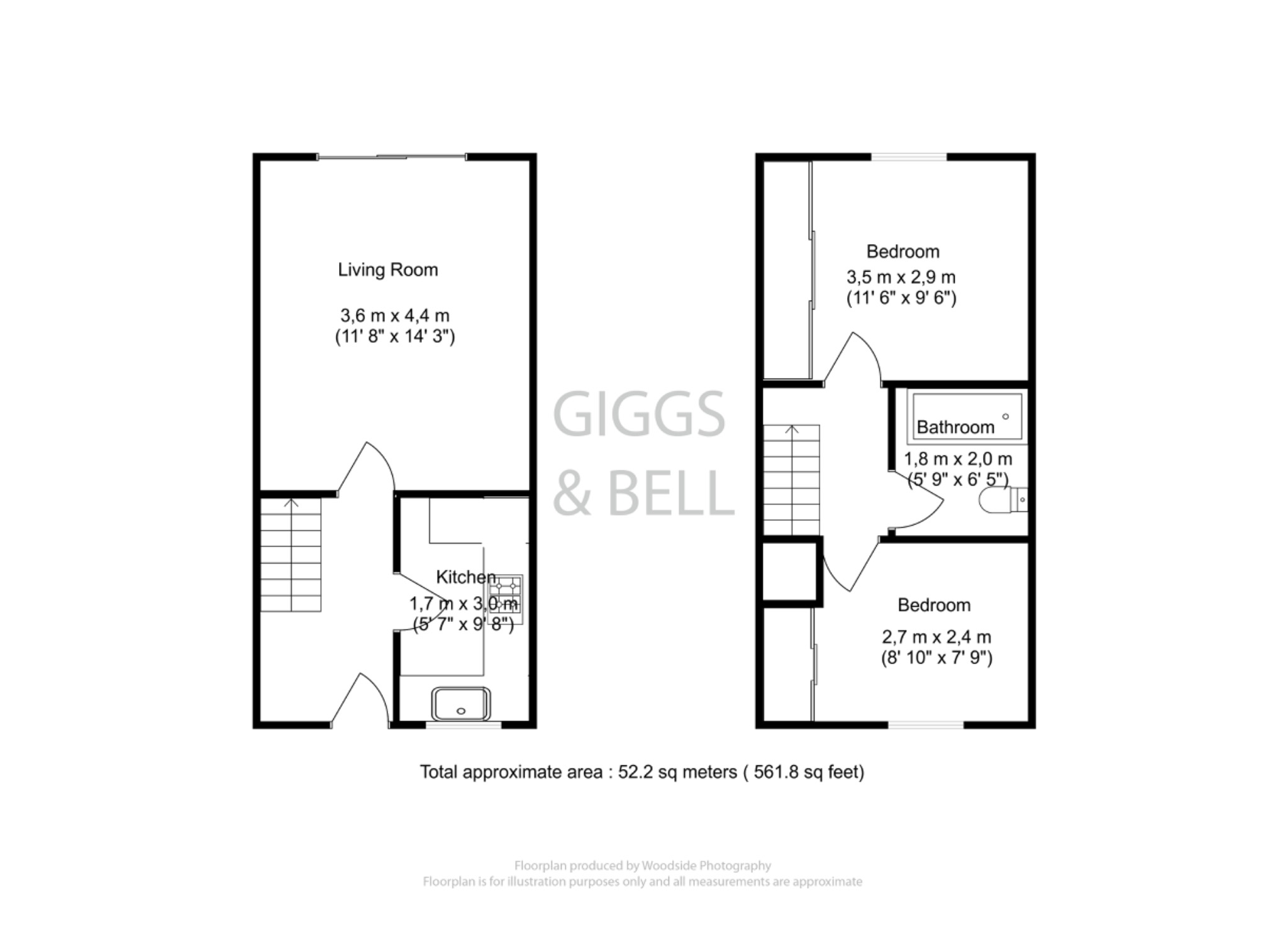 2 bed terraced house for sale in Oregon Way, Luton - Property Floorplan