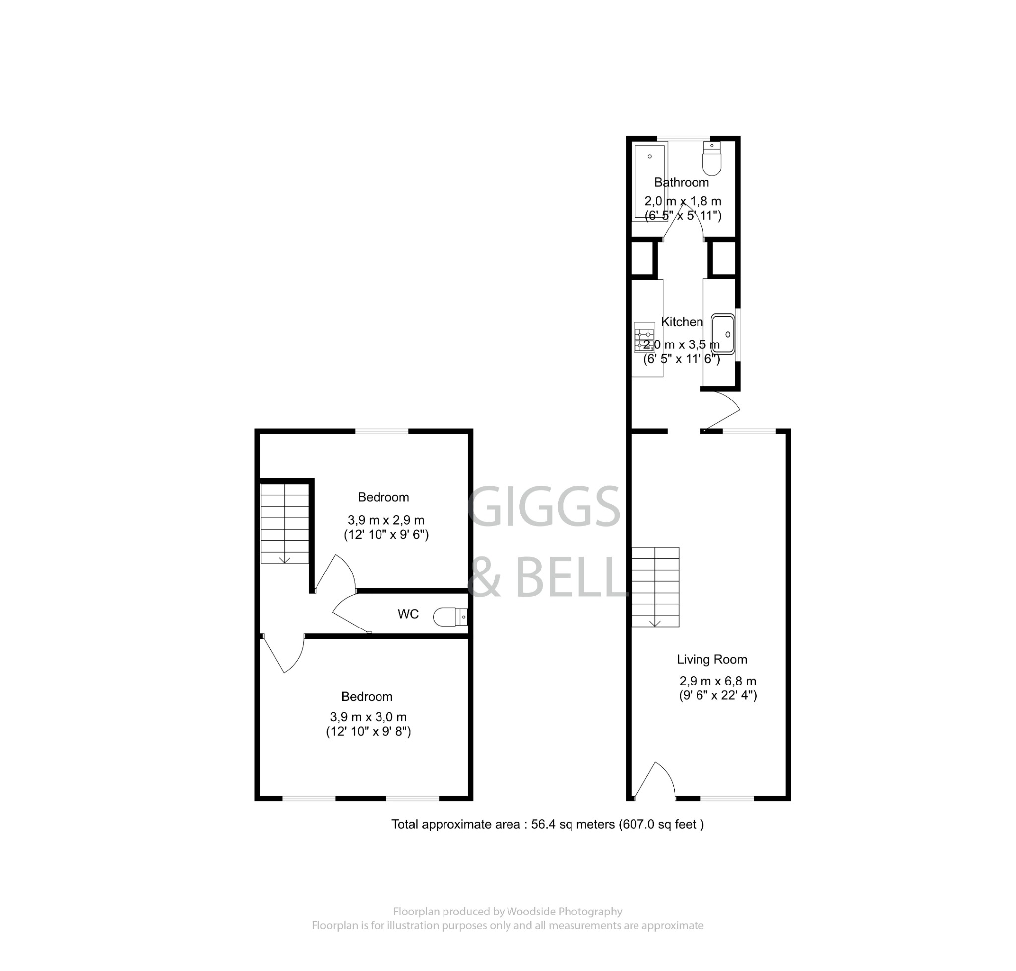 2 bed terraced house for sale in Kingsland Road, Luton - Property Floorplan