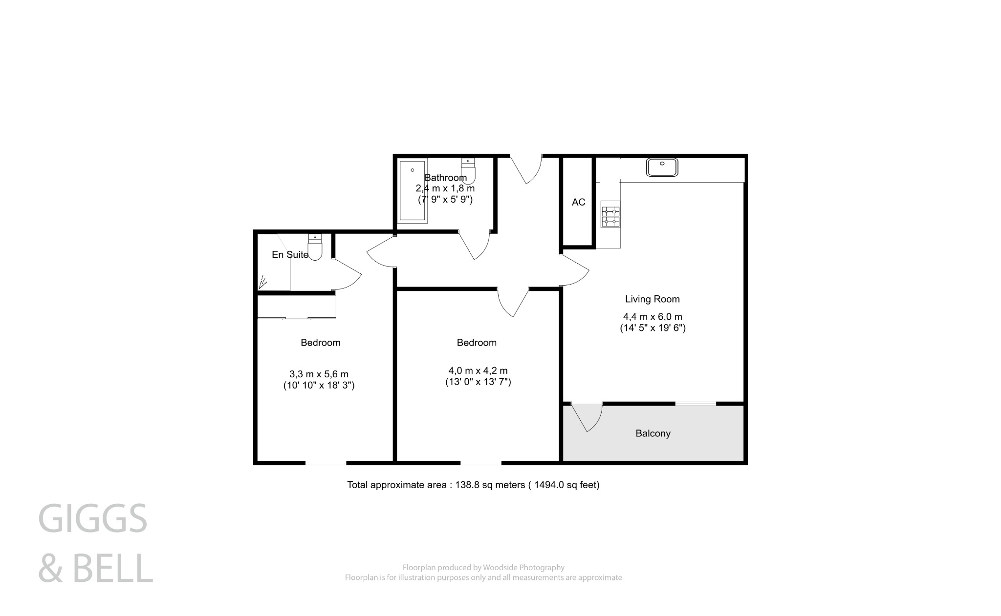 2 bed flat for sale in Stirling Close, Hertfordshire - Property Floorplan