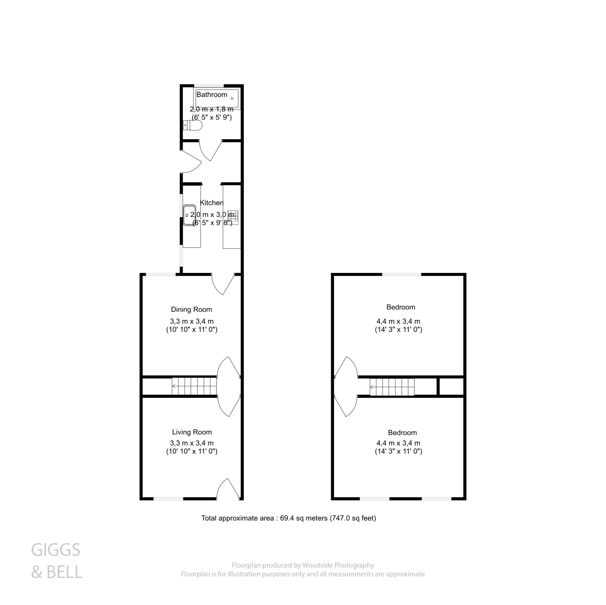2 bed end of terrace house for sale in Cowper Street, Luton - Property Floorplan