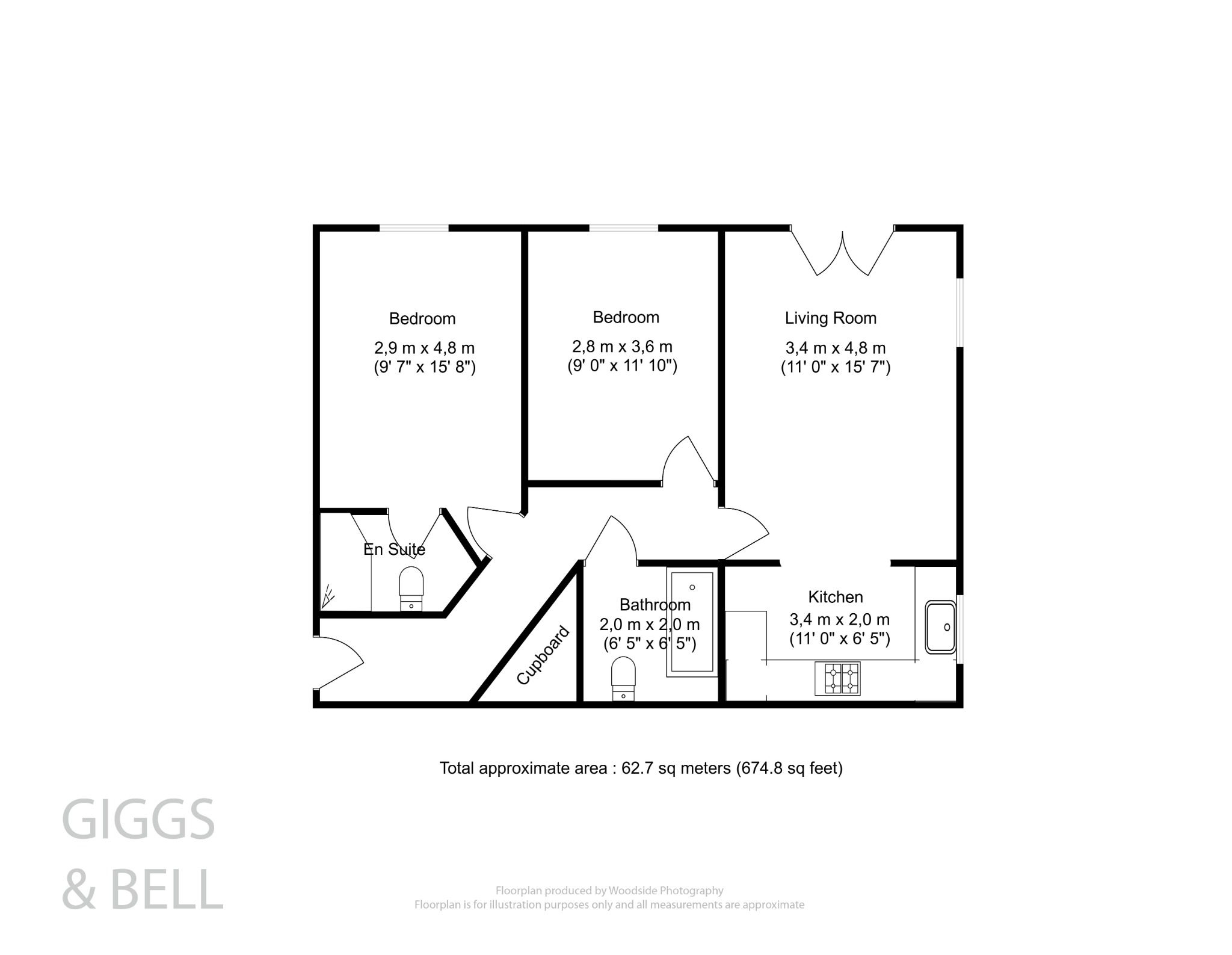 2 bed flat for sale, Luton - Property Floorplan