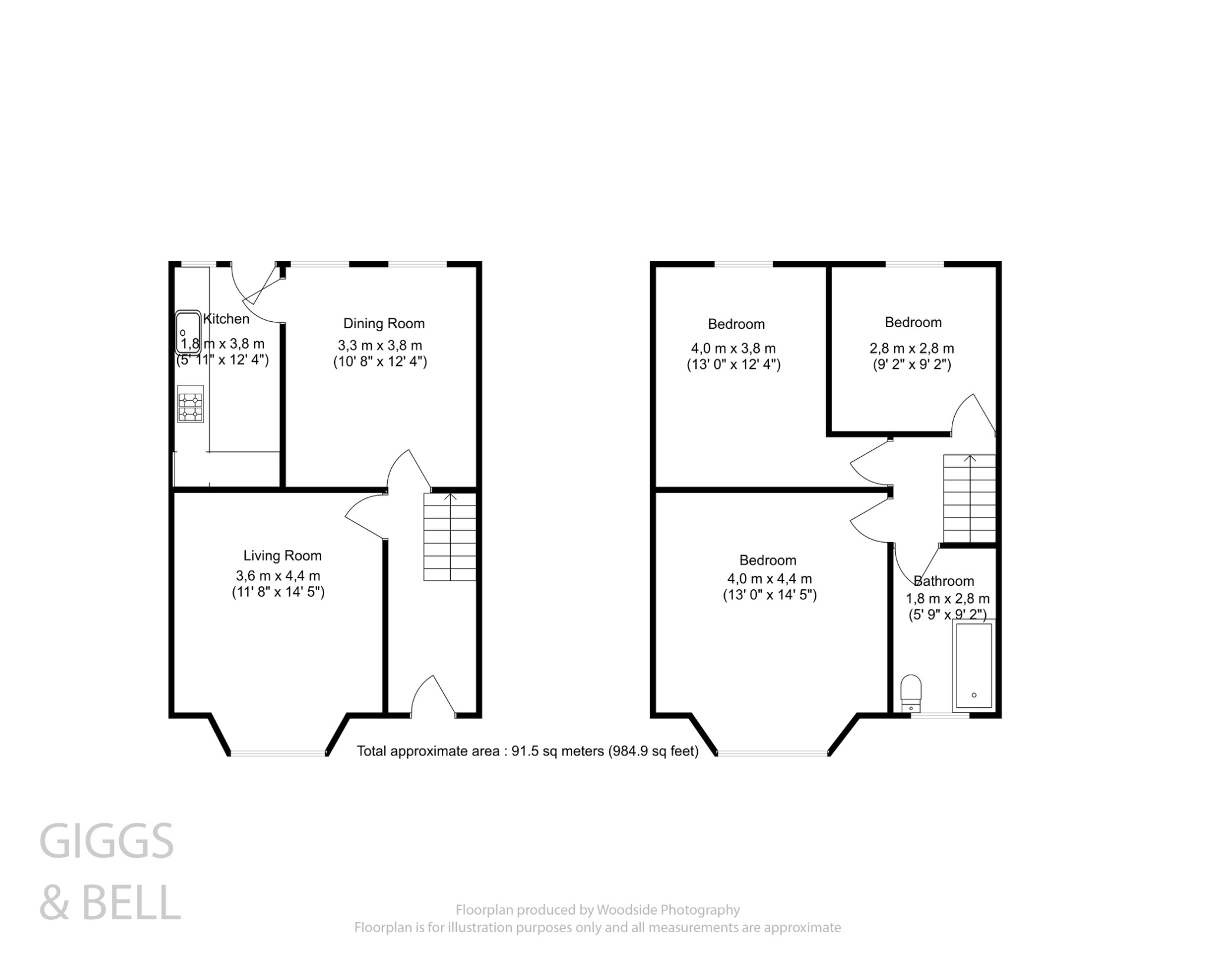 3 bed terraced house for sale in Russell Rise, Luton - Property Floorplan