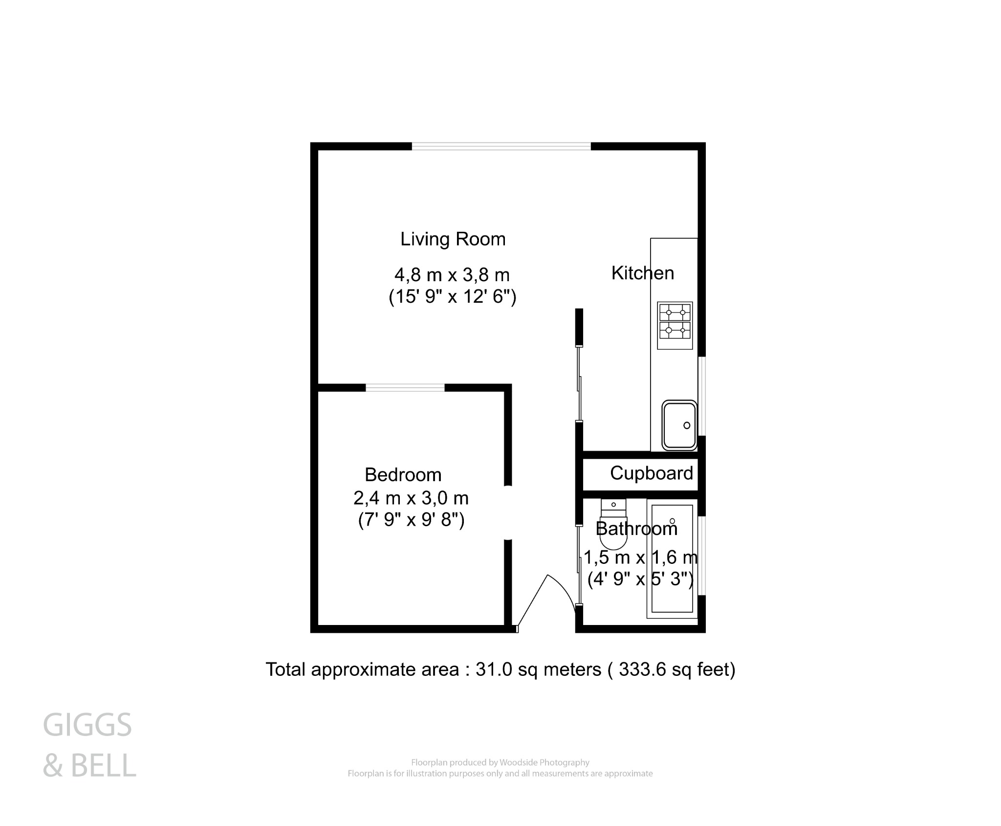 1 bed flat for sale in Handcross Road, Luton - Property Floorplan