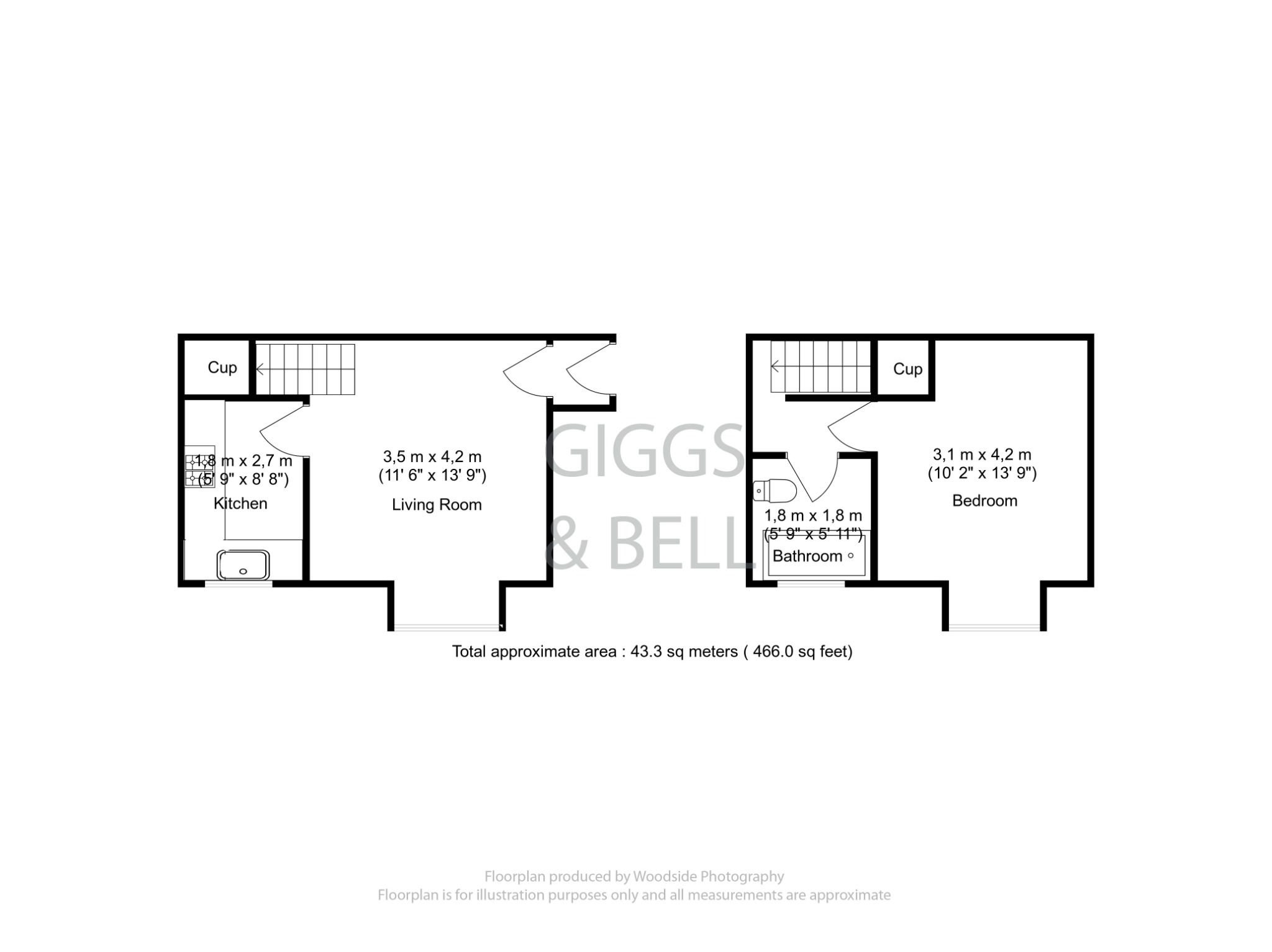 1 bed terraced house for sale in Lennox Green, Luton - Property Floorplan