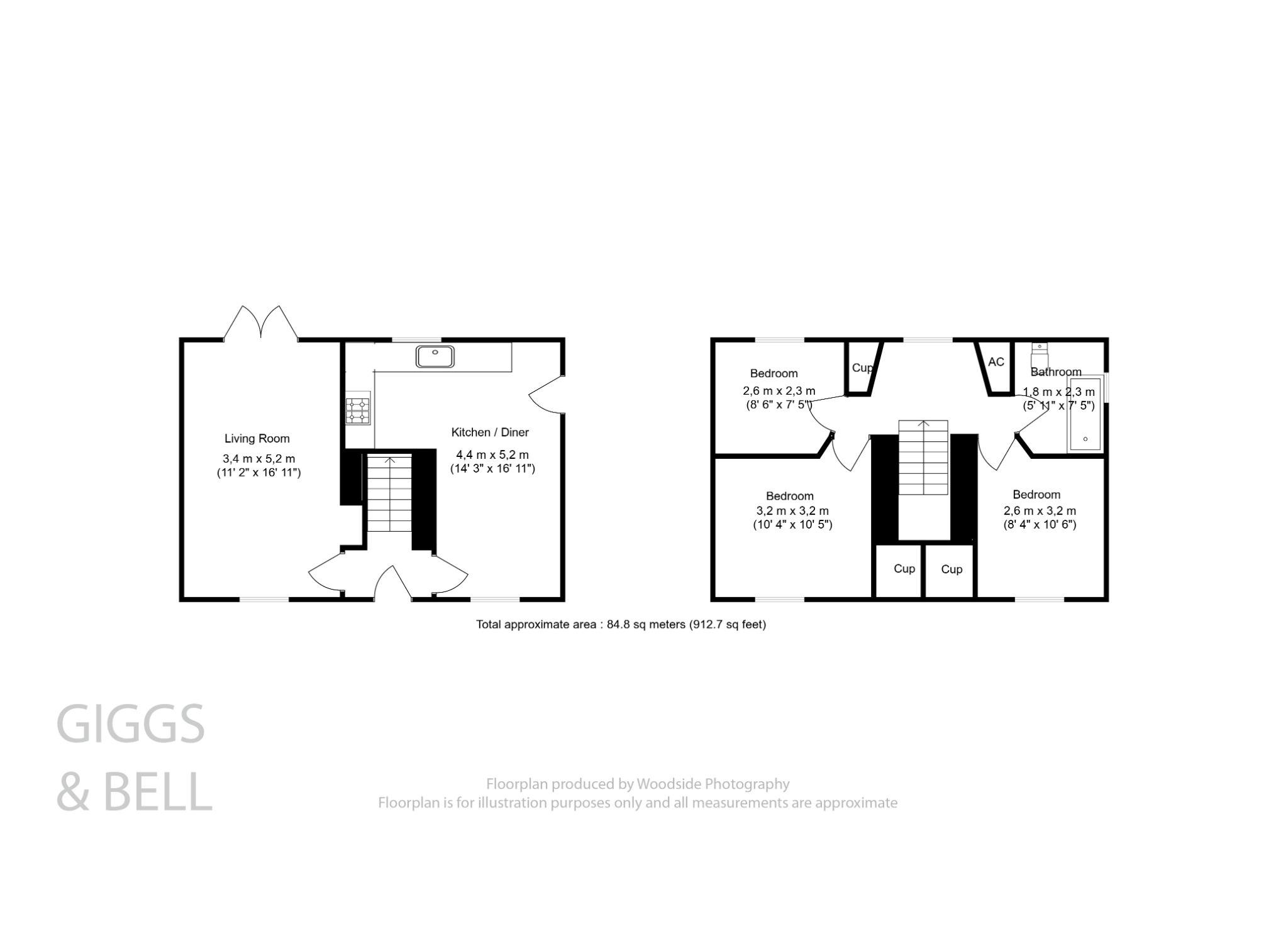 3 bed semi-detached house for sale in Hinksley Road, Bedford - Property Floorplan