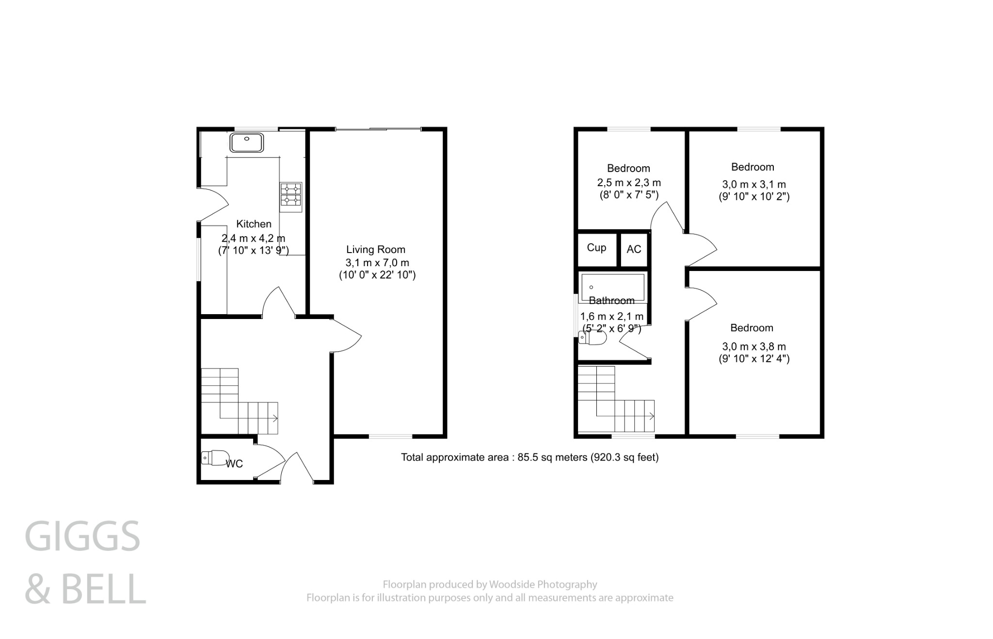 3 bed semi-detached house for sale in Pastures Way, Luton - Property Floorplan