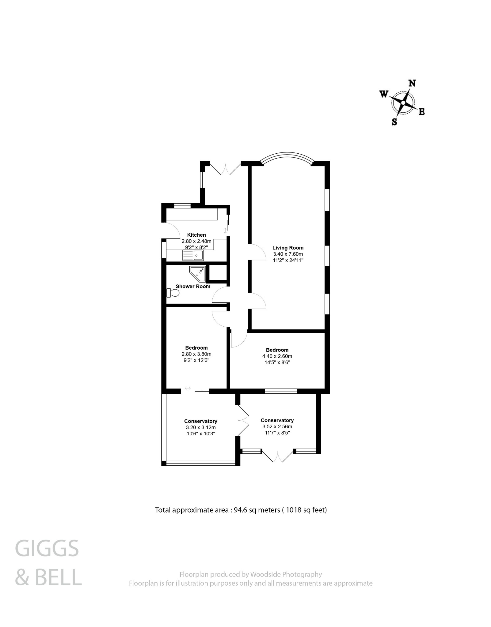 2 bed detached bungalow for sale in Sedbury Close, Luton - Property Floorplan