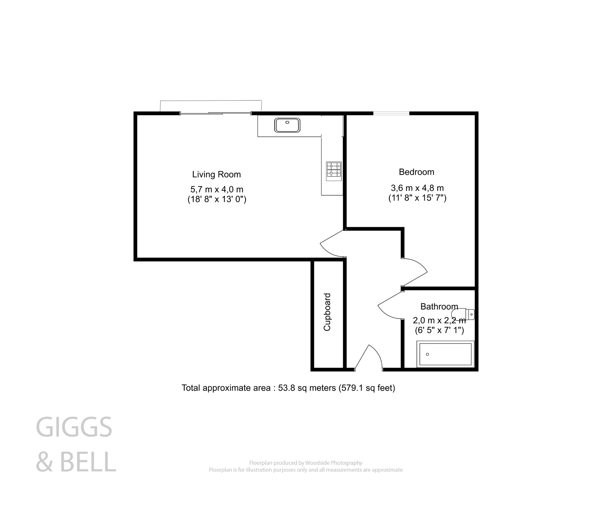 1 bed flat for sale in Stirling Drive, Luton - Property Floorplan